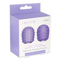 Le Wand Petite Silicone Texture Covers packaging box showing 2-pack body-safe silicone covers