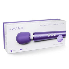 Le Wand Petite Vibrating Massager packaging box showing violet device, travel-size design