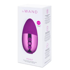 Le Wand Point rechargeable vibrator packaging box showing product name and contoured design features