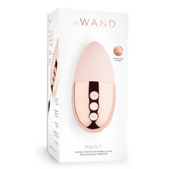 Le Wand Point vibrator in retail packaging labeled rumbly motor contoured lay-on