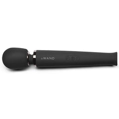 Le Wand Rechargeable Vibrating Massager in matte black with rounded silicone head