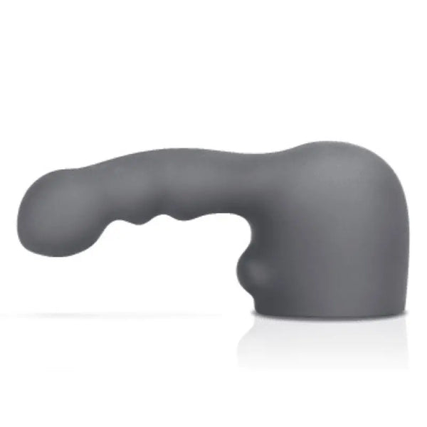 Le Wand Ripple silicone wand attachment in charcoal grey, curved ergonomic shape