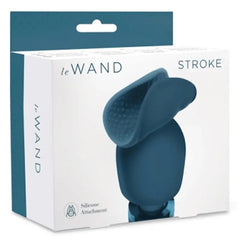 Le Wand Stroke silicone attachment in retail packaging showing product name and material details