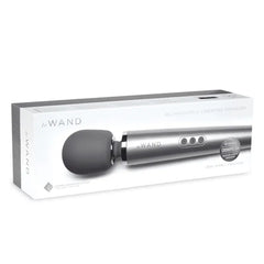 Le Wand Vibrating Massager in retail box labeled Rechargeable Vibrating Massager with Cosmopolitan award seal