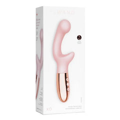 Le Wand XO double motor rabbit vibrator shown in white retail packaging