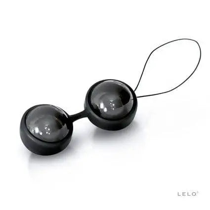LELO Beads Noir kegel exerciser in black with dual weighted spheres and retrieval cord