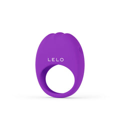 LELO LIFEGUARD Originals purple silicone couples ring, front view showing open ring base