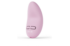 LELO NEA Originals pink massager side angle showing LELO logo and single control button