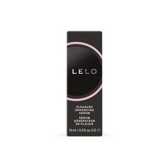 LELO Pleasure Enhancing Serum black retail box showing bilingual label, 15ml size
