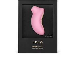 LELO Sona Cruise clitoral massager nestled in elegant black presentation box, top view