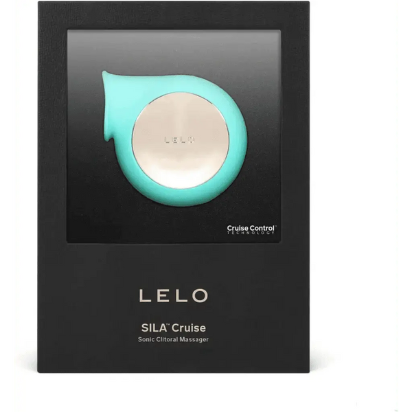 LELO SILA Cruise Sonic Clitoral Massager in aqua displayed in black box packaging