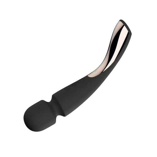 Lelo Smart Wand Medium - Vibrating Wand Massager in Black - Dreamy Desire