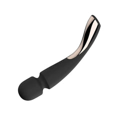 Lelo Smart Wand Medium - Vibrating Wand Massager in Black - Dreamy Desire