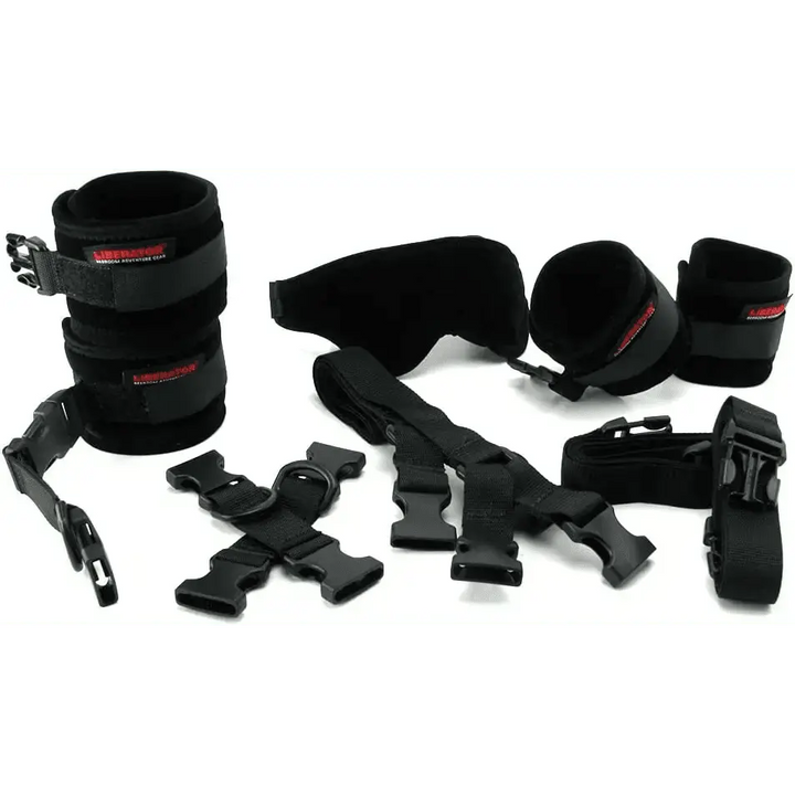 Liberator Bed Buckler Tether and Cuff Kit BDSM - Black Microfiber - Dreamy Desire