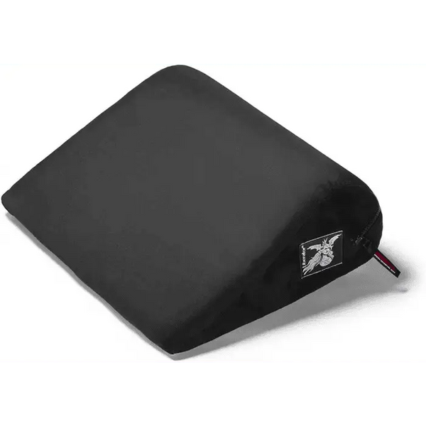 Liberator Jaz positioning pillow in black microfibre, wedge shape shown from front angle