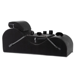Liberator Esse Valkyrie Edition sex chaise in black velvet with restraint straps and cuffs