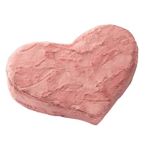 Liberator Heart Wedge Faux Fur in Rose, a plush pink heart-shaped positioning cushion