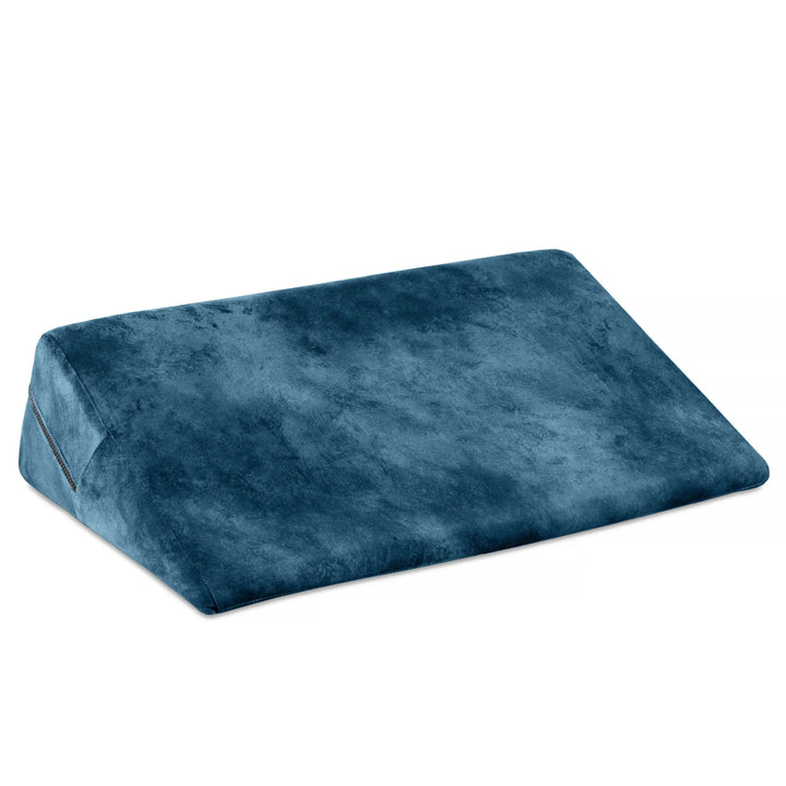 Liberator Ibiza Collection Wedge in deep blue velvet microfiber, angled foam support pillow