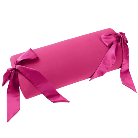 Liberator Ravish Bondage Pillow in hot pink with satin ribbon ties at each end