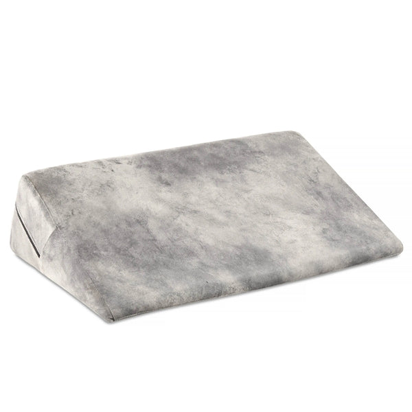 Liberator Wedge Ibiza Collection in silver, triangular foam positioning cushion with marble-effect velvet cover