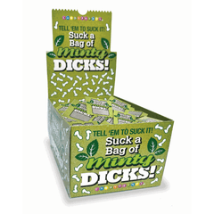 Little Genie Productions 100-piece retail display box of Minty Dicks individually wrapped candies