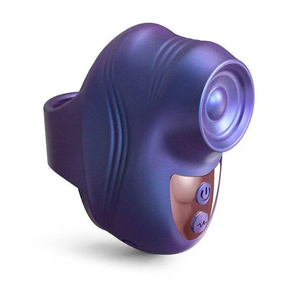 Love to Love Kisscool finger stimulator in deep purple iridescent silicone with tapping head