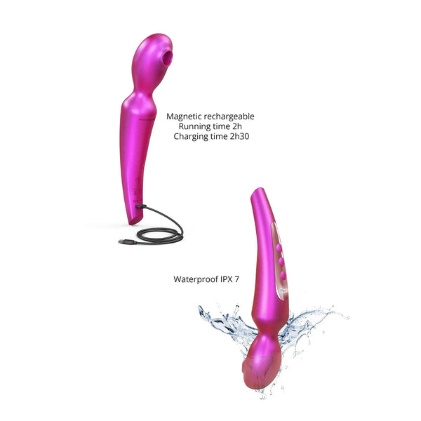 Love to Love Pleaser shown charging magnetically and splash-proof with IPX7 waterproof rating