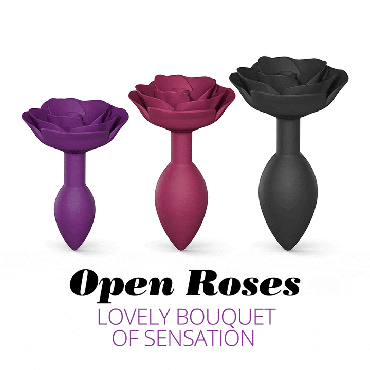 Love to Love Open Roses Medium Silicone Butt Plug - Dreamy Desire