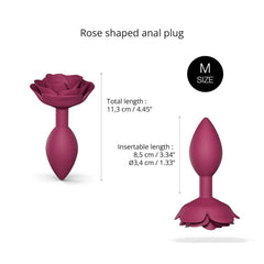 Love to Love Open Roses Medium Silicone Butt Plug - Dreamy Desire