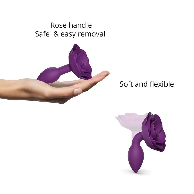 LOVE TO LOVE Anal Toys Love to Love Open Roses Small Silicone Butt Plug Purple Rain