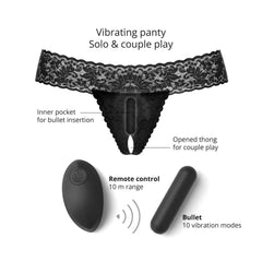 Love to Love Secret Panty 2 Bullet Vibrator Black Onyx - Dreamy Desire