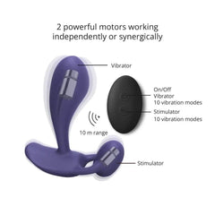 Love to Love Witty Silicone Dual Stim Vibrator Midnight Indigo - Dreamy Desire