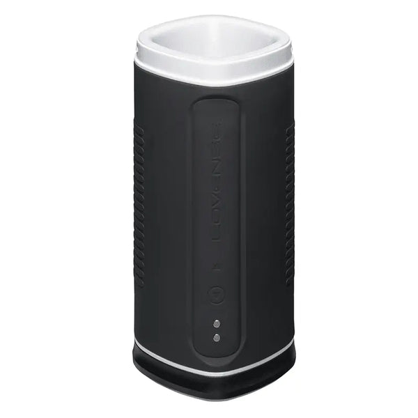Lovense Calor black silicone male masturbator with white open top and control buttons