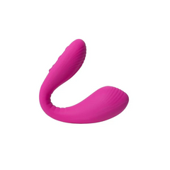 Lovense Dolce vibrator showing ribbed texture detail on both stimulating ends, top view