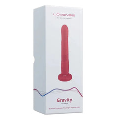 Lovense Gravity Bluetooth automatic thrusting dildo white retail box with product illustration