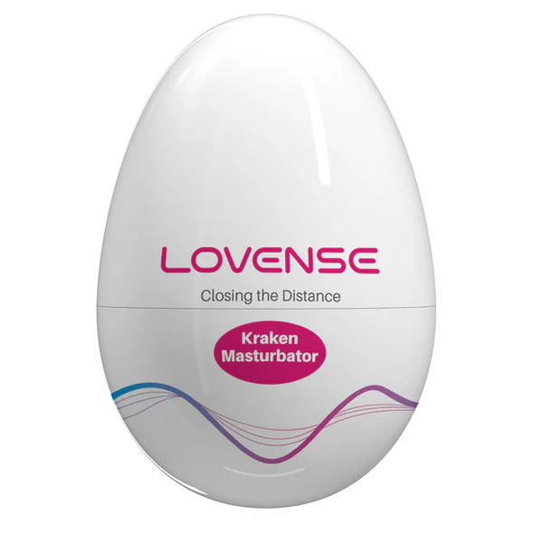 Lovense Kraken Masturbator in white egg-shaped clamshell case with branded label