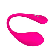 Close-up of Lovense Lush 3 pink vibrator showing magnetic charging contacts on tail