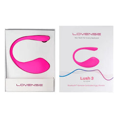 Lovense Lush 3 vibrator in open white gift box beside retail packaging