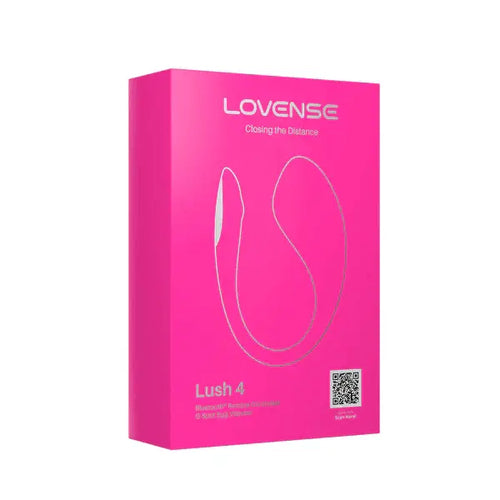 Lovense Lush 4 pink retail box showing product outline and Bluetooth G-spot vibrator label