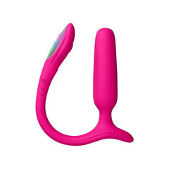 Lovense Lush Anal side profile view showing curved silicone body and smooth matte pink finish