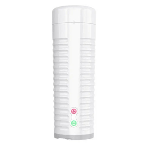 Lovense MAX 2 Male Masturbator in white with ribbed exterior and two control buttons
