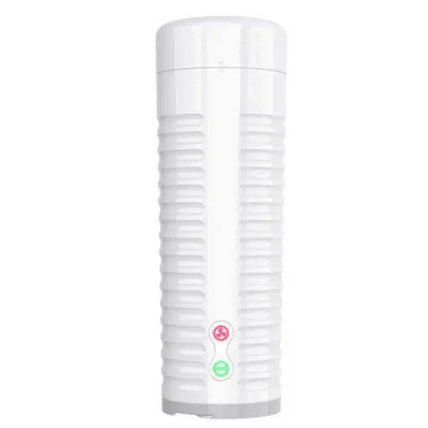 Lovense MAX 2 Male Masturbator in white with ribbed exterior and two control buttons