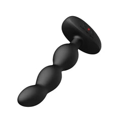 Lovense Ridge anal beads inverted angle highlighting oval base with LED indicator