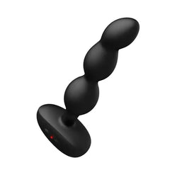 Lovense Ridge three-bead silicone anal vibrator angled view showing tapered bead design