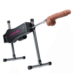Lovense Sex Machine side angle showing single realistic attachment on extending rod