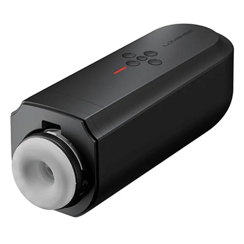 Lovense Solace automatic thrusting male masturbator in matte black with control buttons