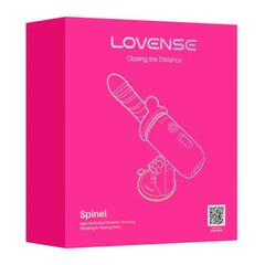 Lovense Spinel pink retail box showing app-controlled portable thrusting vibrating dildo