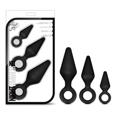 Luxe Candy Rimmer Kit black silicone plug set displayed beside its retail packaging box