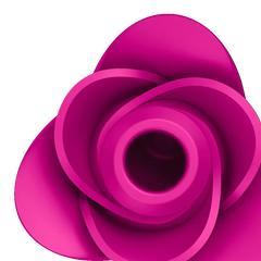 Macro top-down view of Pro 2 Modern Blossom air pulse opening in layered rose design