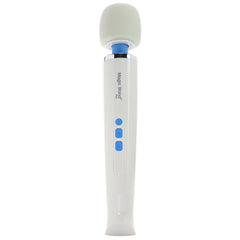 Magic Wand Plus wand massager showing three blue variable-speed control buttons